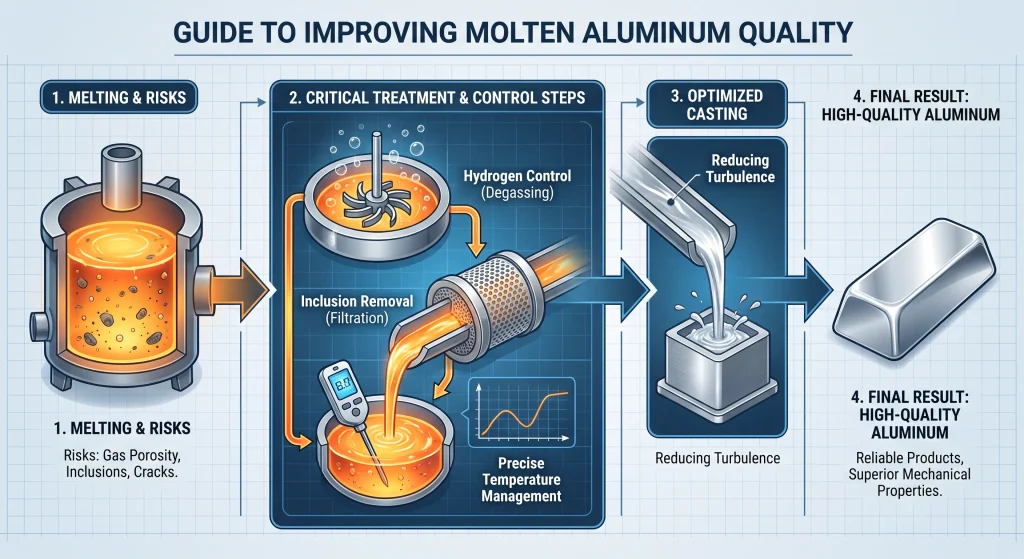 Guía para mejorar la calidad del aluminio fundido