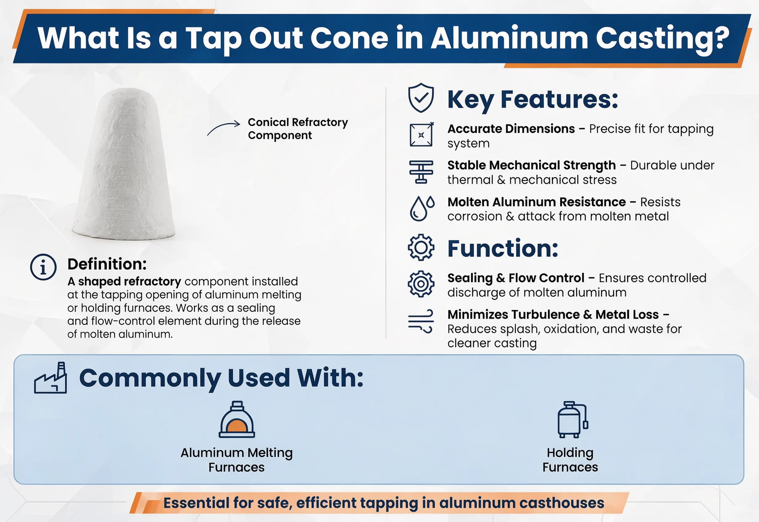 what is tap out cone in aluminum casting