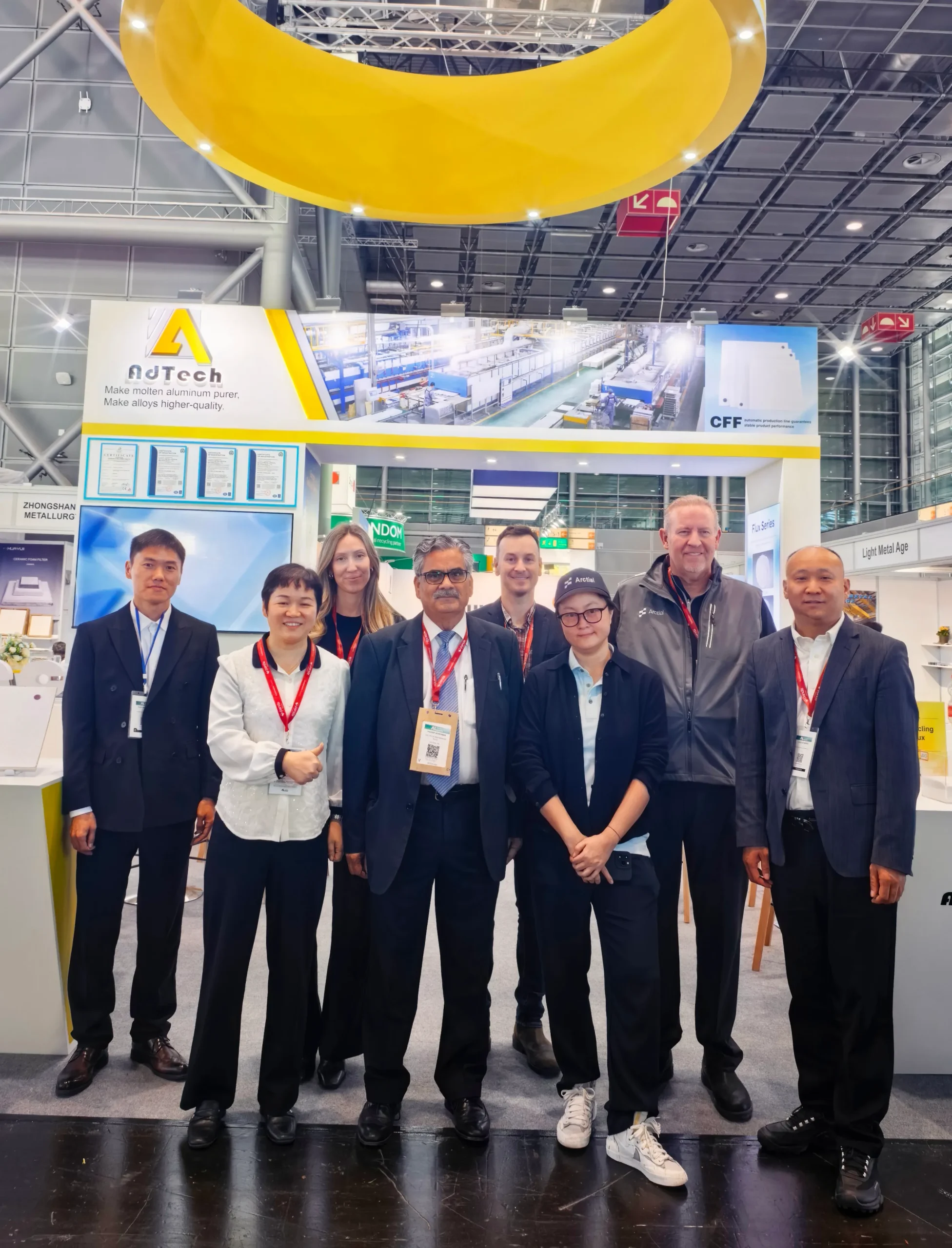 AdTech team with customers at ALUMINIUM 2026 in Düsseldorf